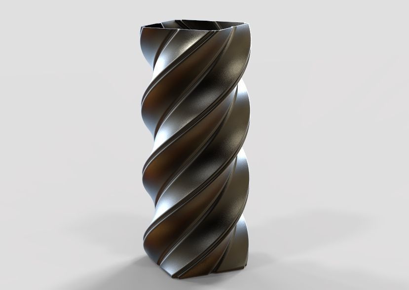 Spiral Flower Vase 3D print model_4