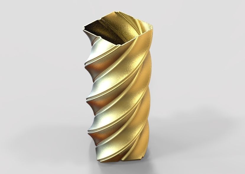 Spiral Flower Vase 3D print model_1