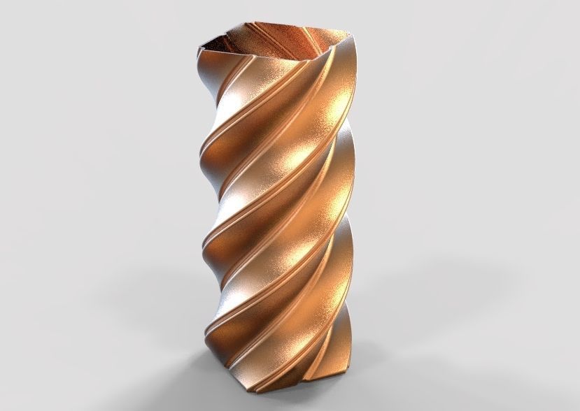 Spiral Flower Vase 3D print model_7