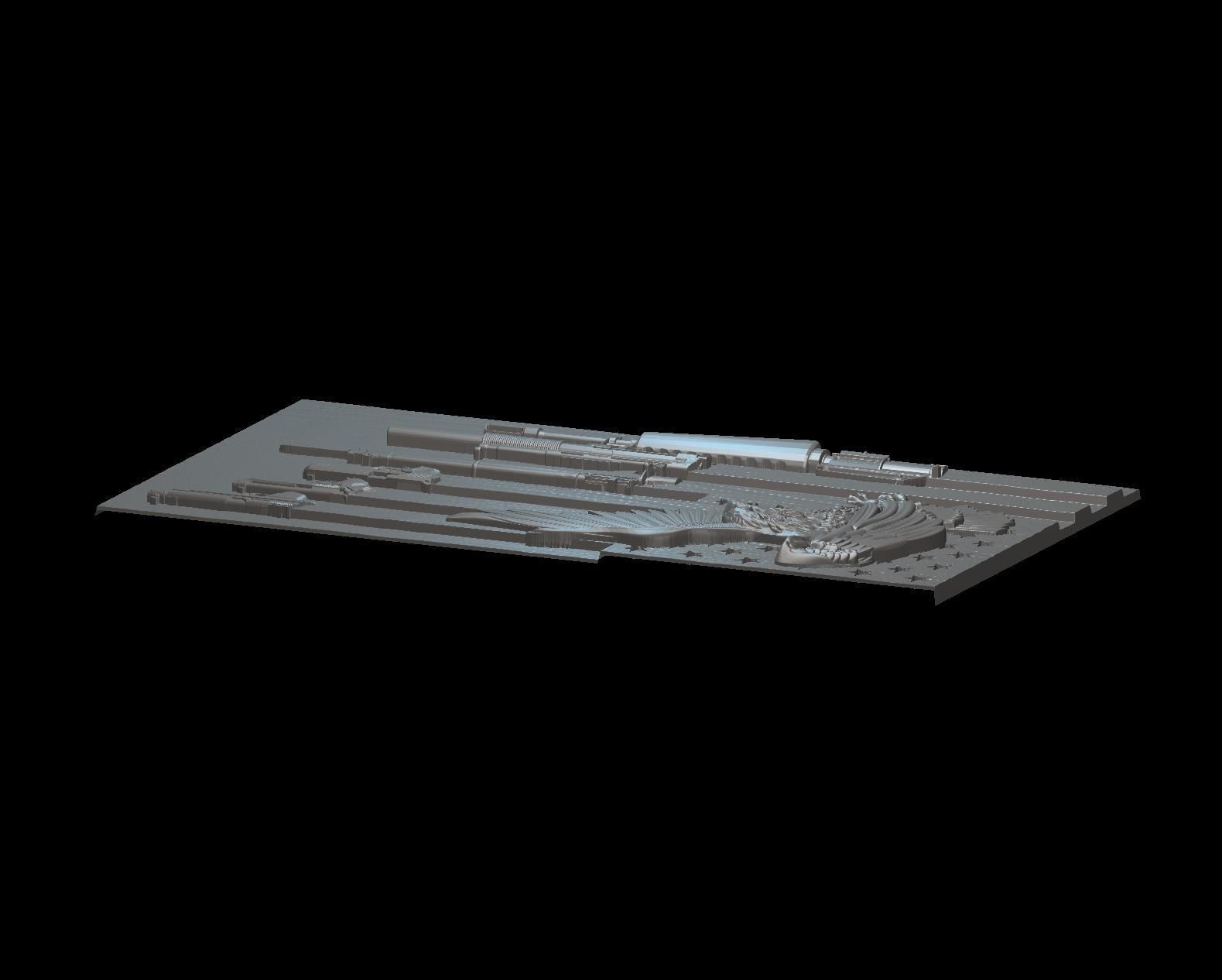 Flag Eagle Weapon 3d Model for cnc machines and 3d printers 3D model_11
