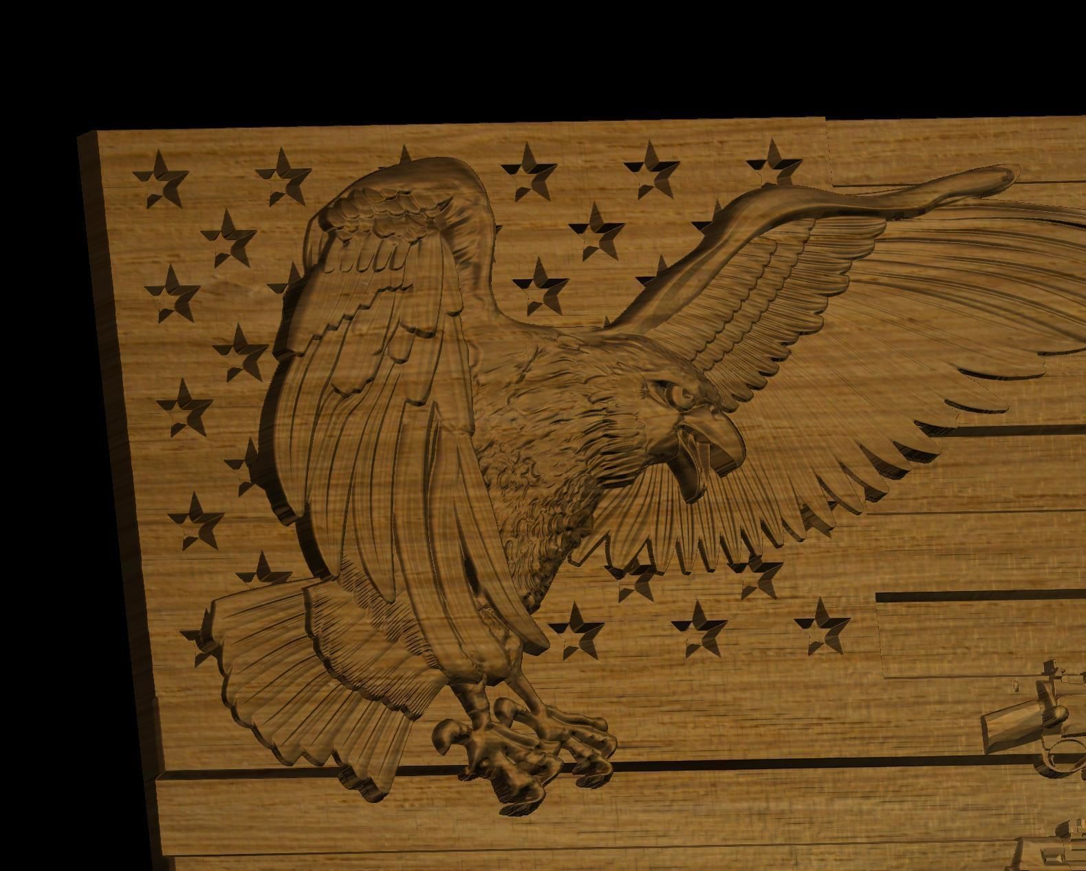 Flag Eagle Weapon 3d Model for cnc machines and 3d printers 3D model_5
