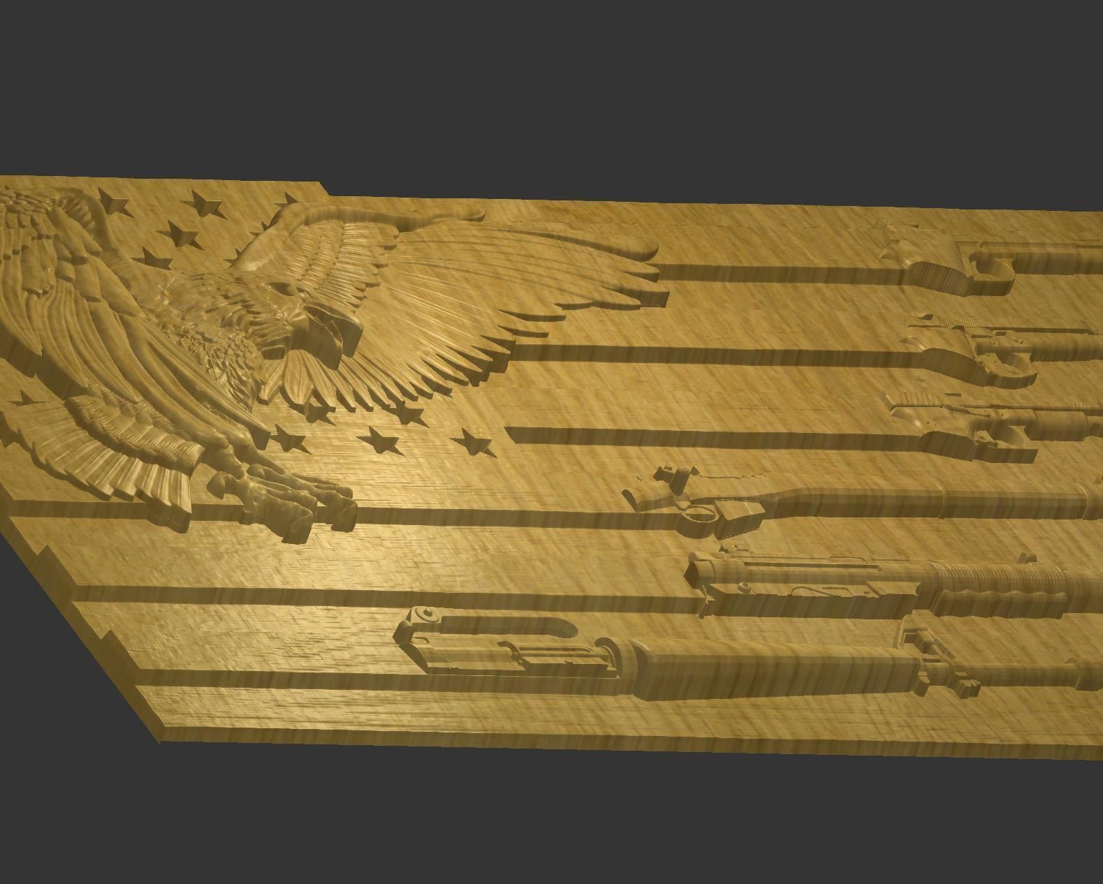 Flag Eagle Weapon 3d Model for cnc machines and 3d printers 3D model_3