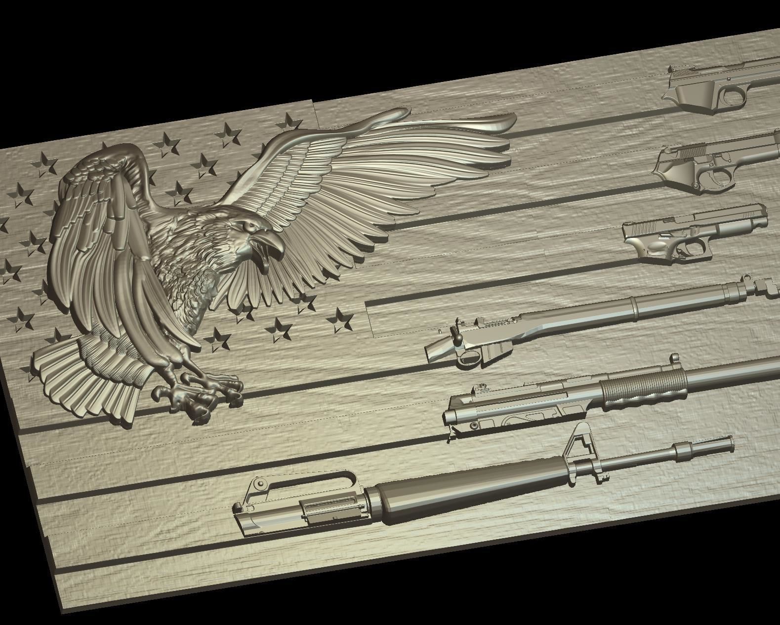 Flag Eagle Weapon 3d Model for cnc machines and 3d printers 3D model_4