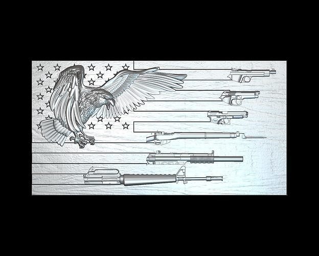 Flag Eagle Weapon 3d Model for cnc machines and 3d printers 3D model