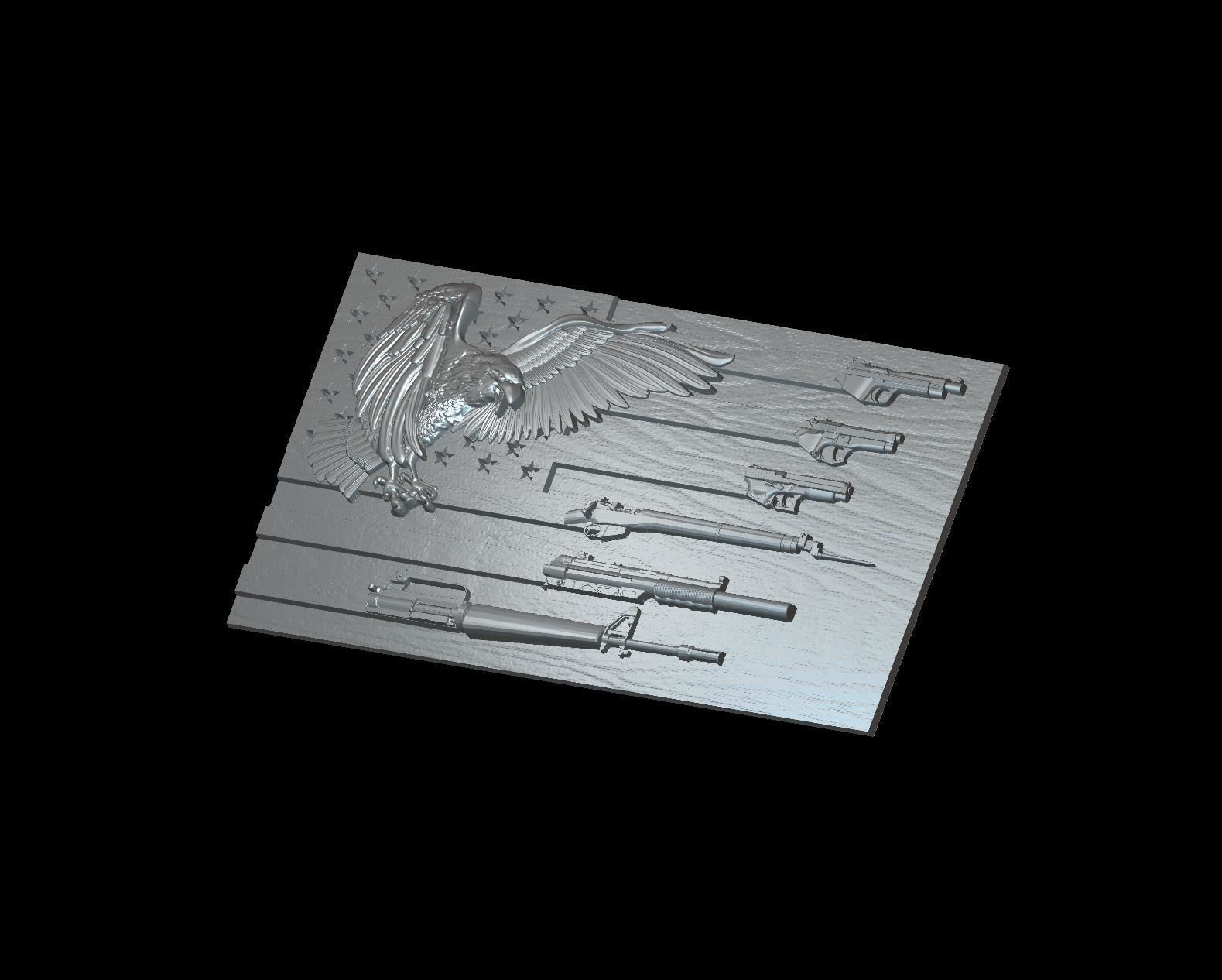 Flag Eagle Weapon 3d Model for cnc machines and 3d printers 3D model_8