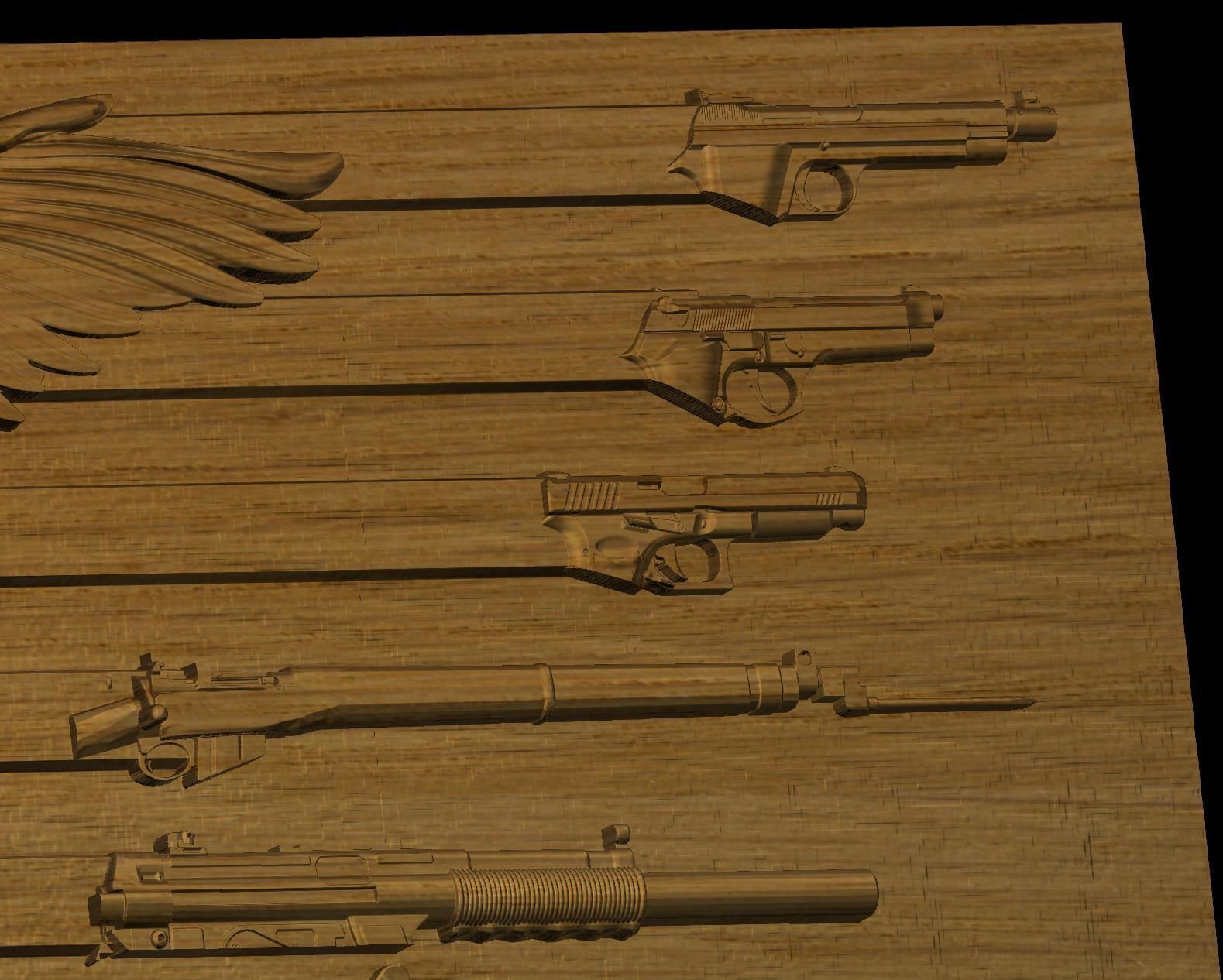 Flag Eagle Weapon 3d Model for cnc machines and 3d printers 3D model_6