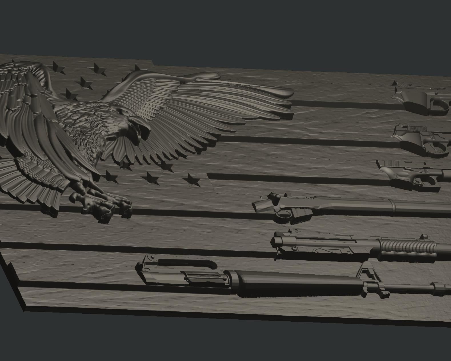 Flag Eagle Weapon 3d Model for cnc machines and 3d printers 3D model_2