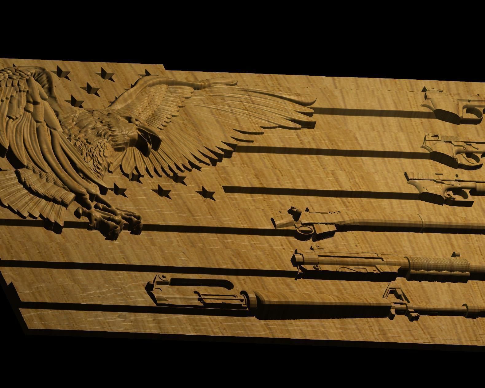 Flag Eagle Weapon 3d Model for cnc machines and 3d printers 3D model_1