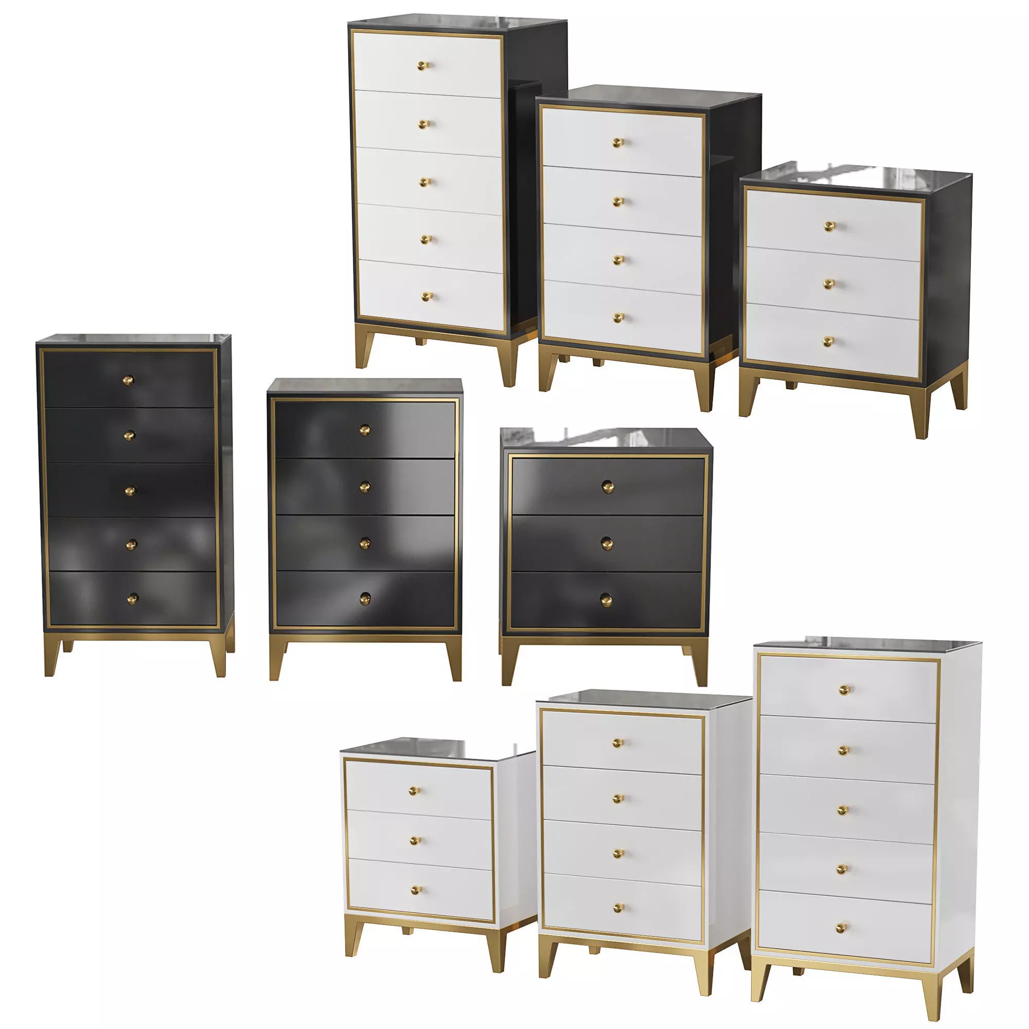 Homary Post Modern Cabinet Tempered Glass Chest 3D model
