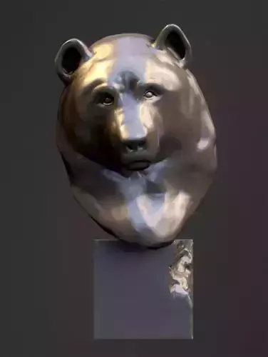 Grizzly Bear Head Sculpture Free 3D print model