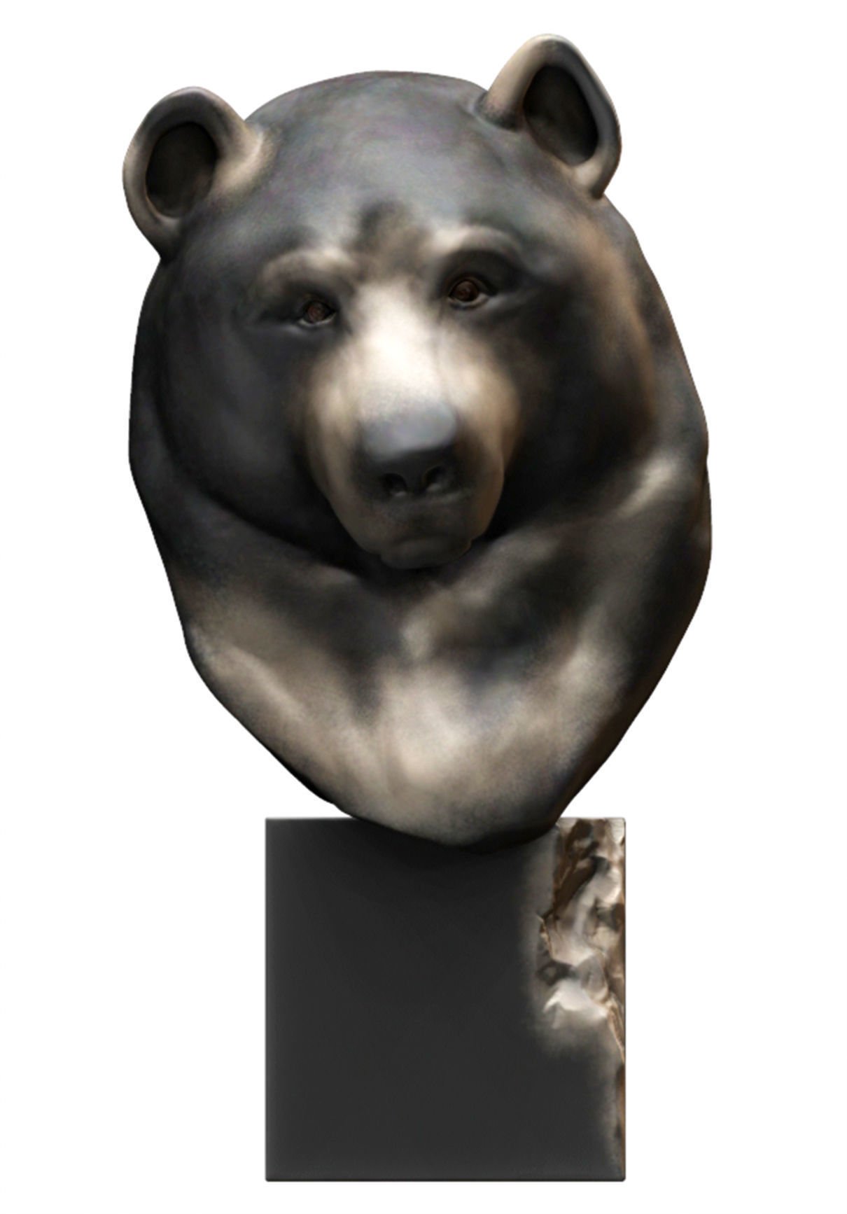 Grizzly Bear Head Sculpture free 3D model 3D printable CGTrader