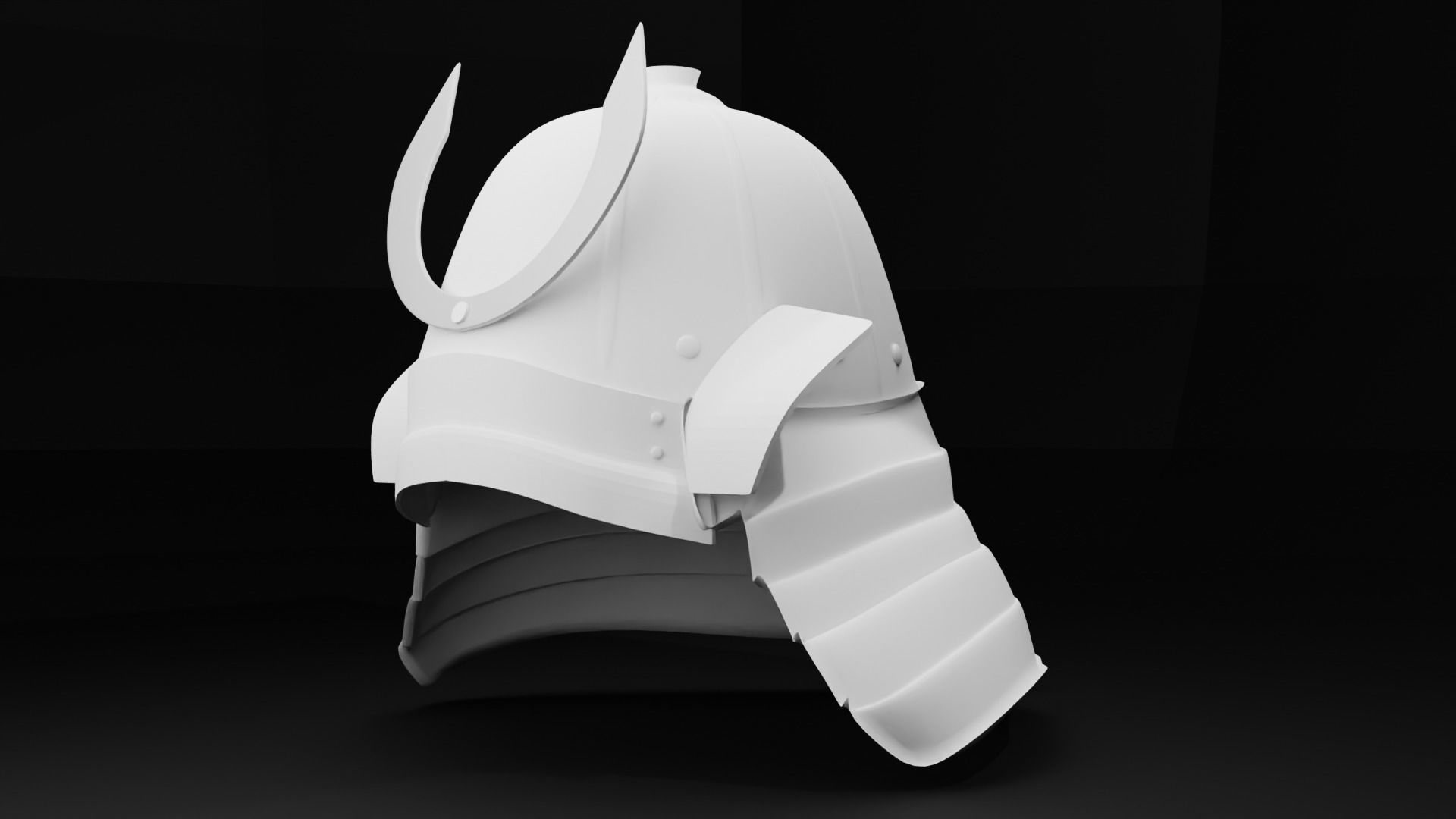 Samurai Helmet 3D model_4