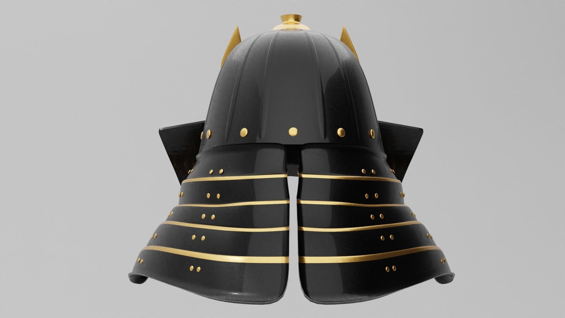 Samurai Helmet 3D model_2