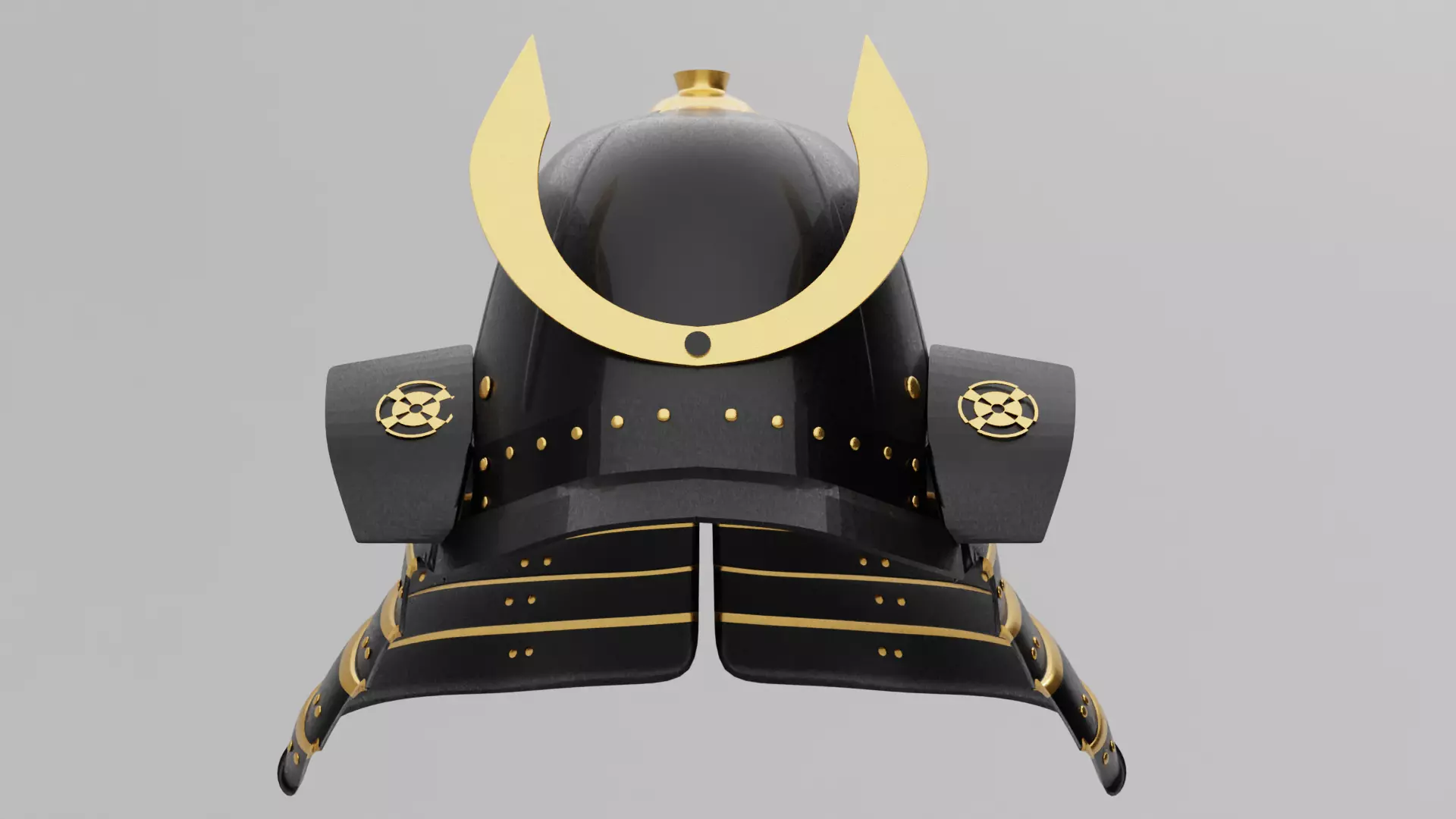 Samurai Helmet 3D model_0