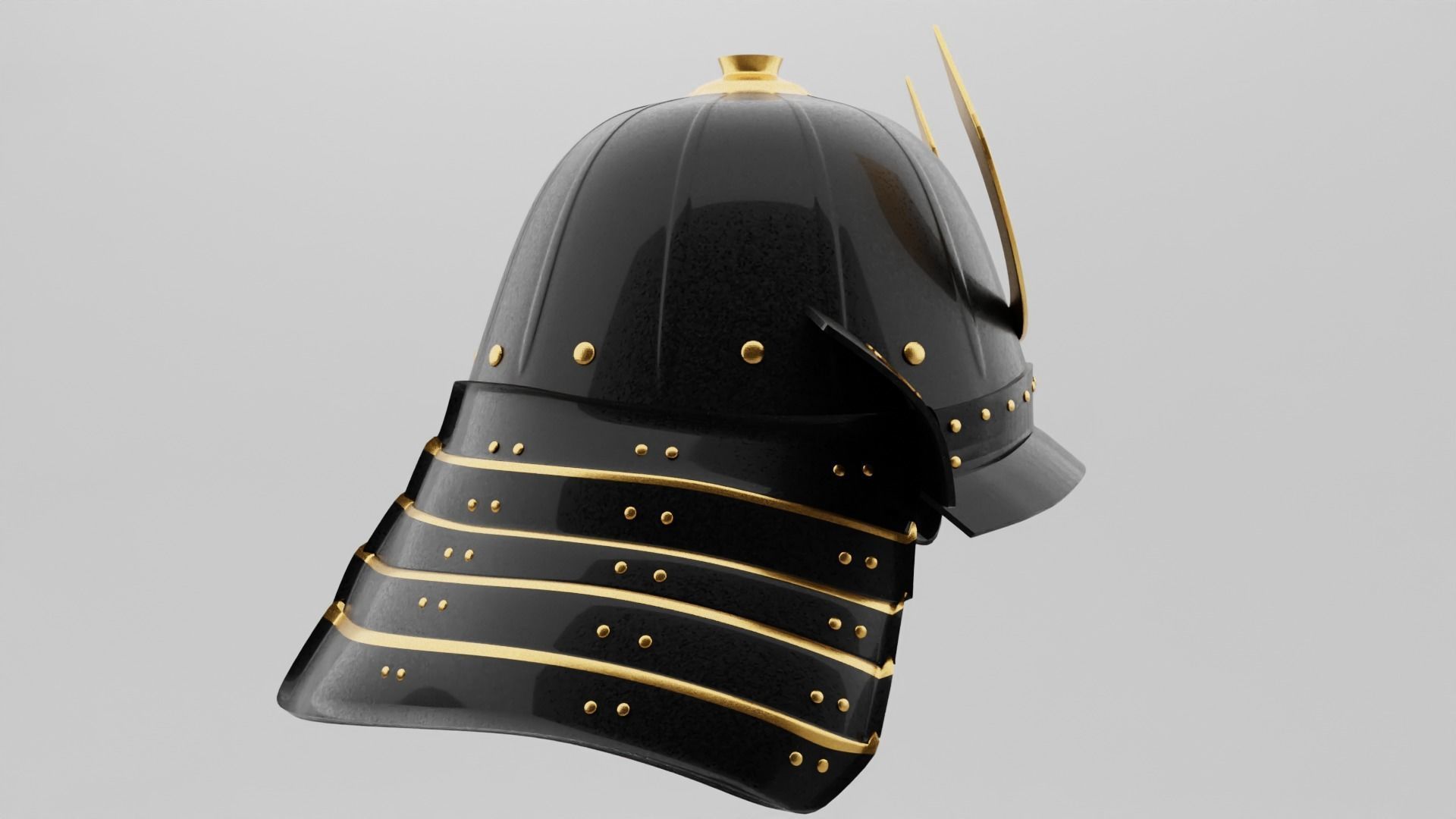 Samurai Helmet 3D model_1