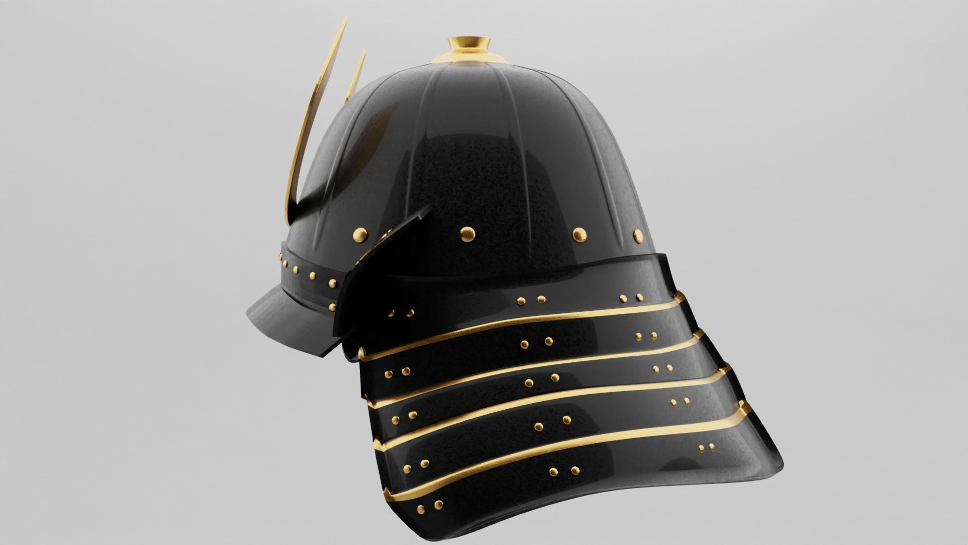 Samurai Helmet 3D model_3