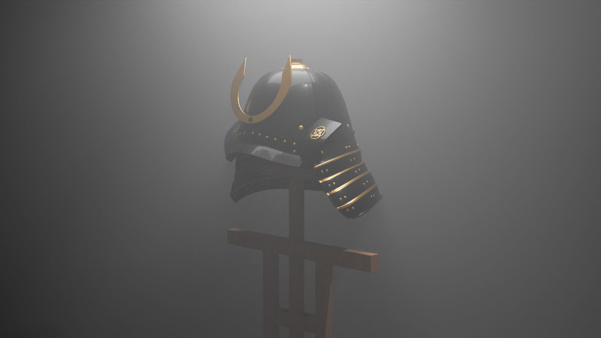 Samurai Helmet 3D model_5
