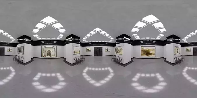 VR Art Gallery Low-poly 3D model
