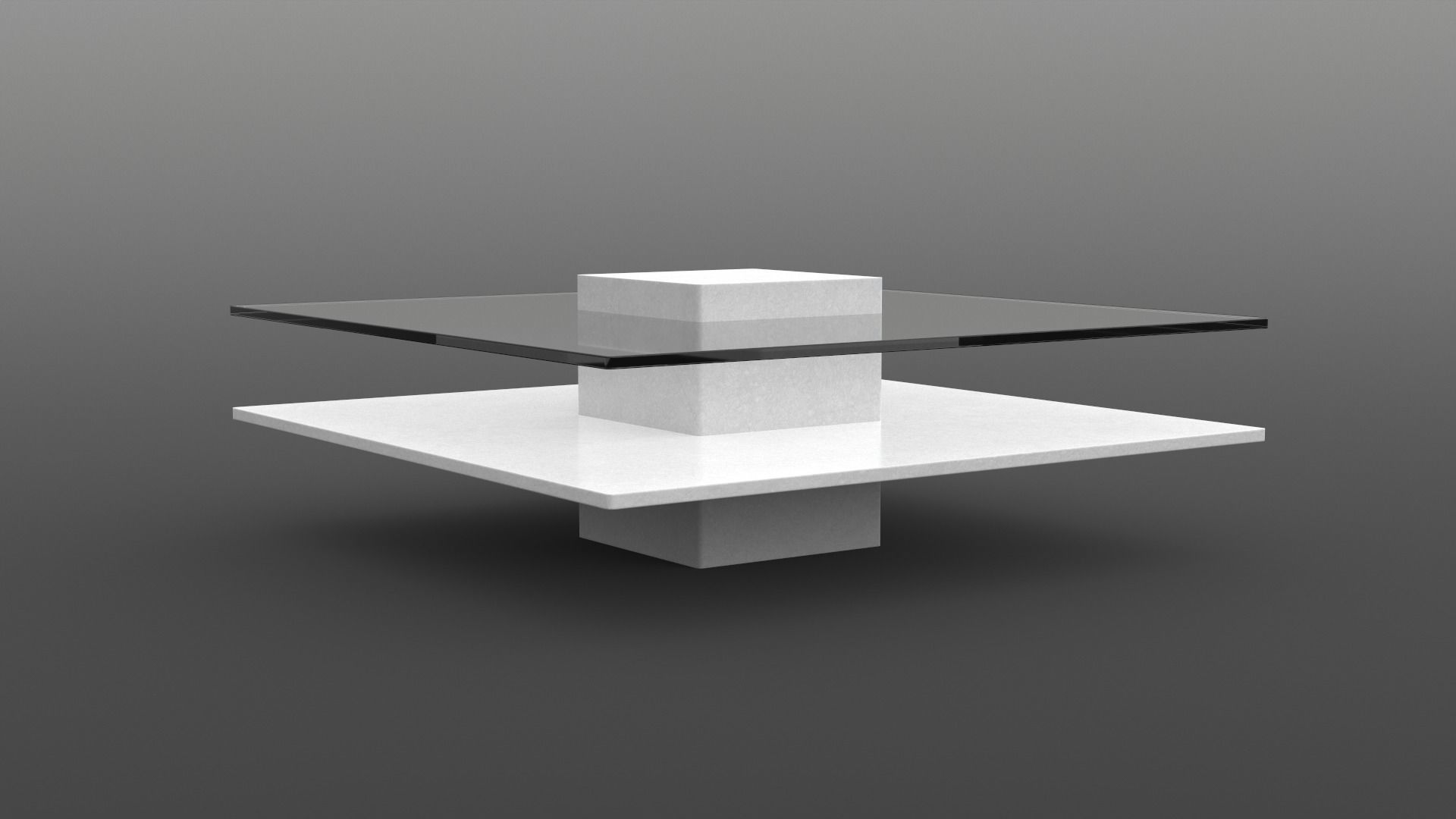 Zoe Storage Coffee-Table white Low-poly 3D model_3