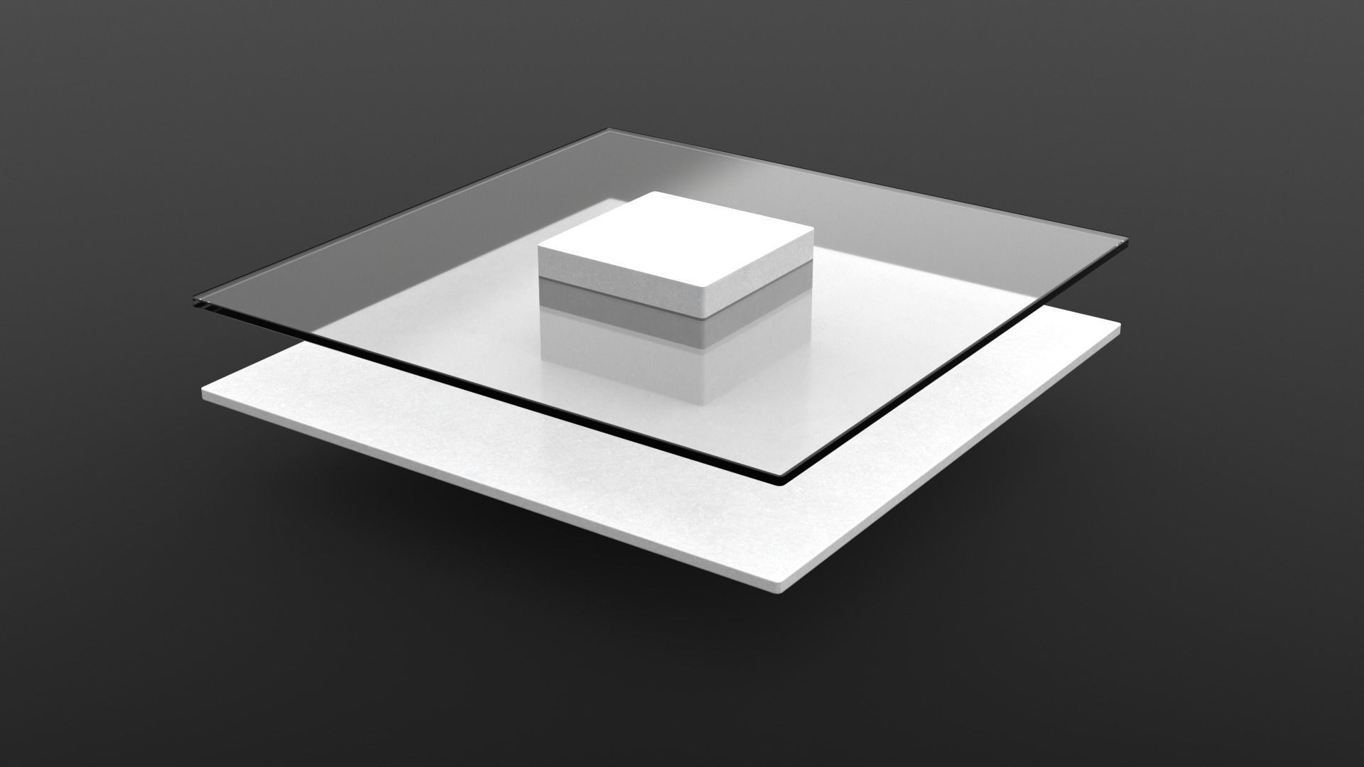 Zoe Storage Coffee-Table white Low-poly 3D model_4