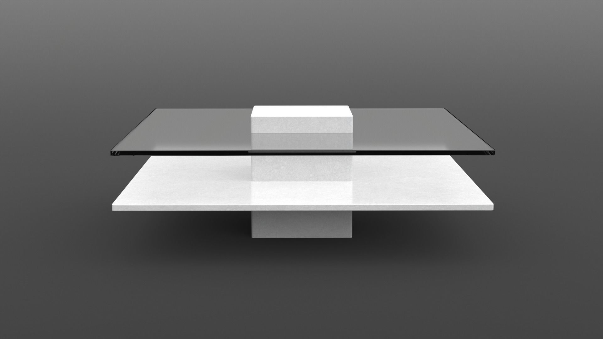 Zoe Storage Coffee-Table white Low-poly 3D model_1