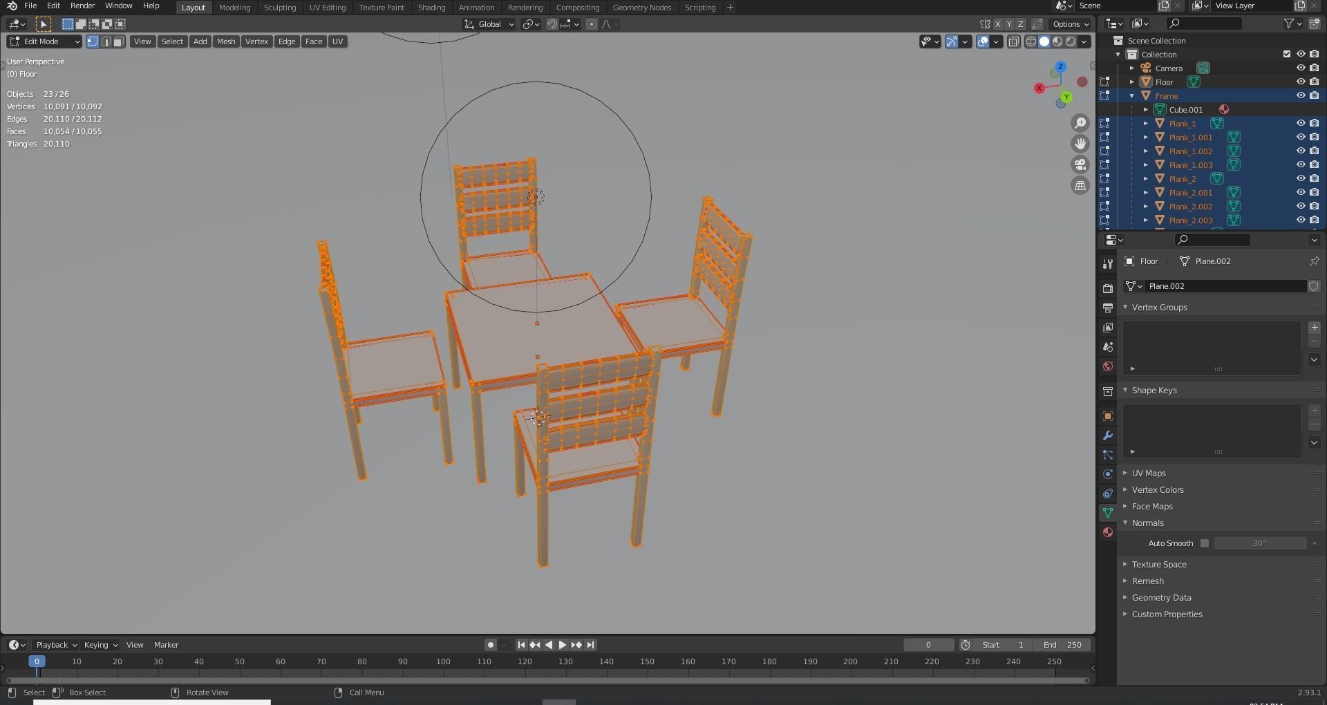 Table And Chair-Low Poly Model Low-poly 3D model_8
