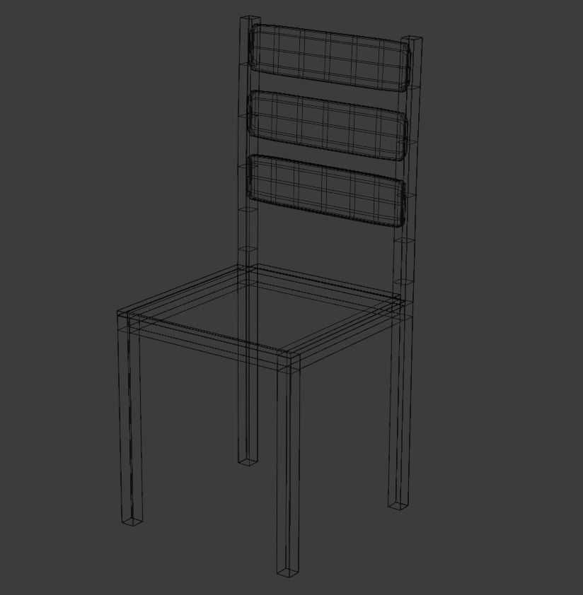 Table And Chair-Low Poly Model Low-poly 3D model_5
