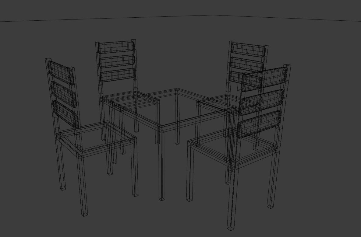Table And Chair-Low Poly Model Low-poly 3D model_4
