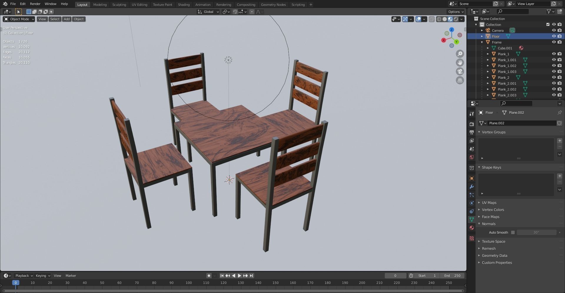 Table And Chair-Low Poly Model Low-poly 3D model_9