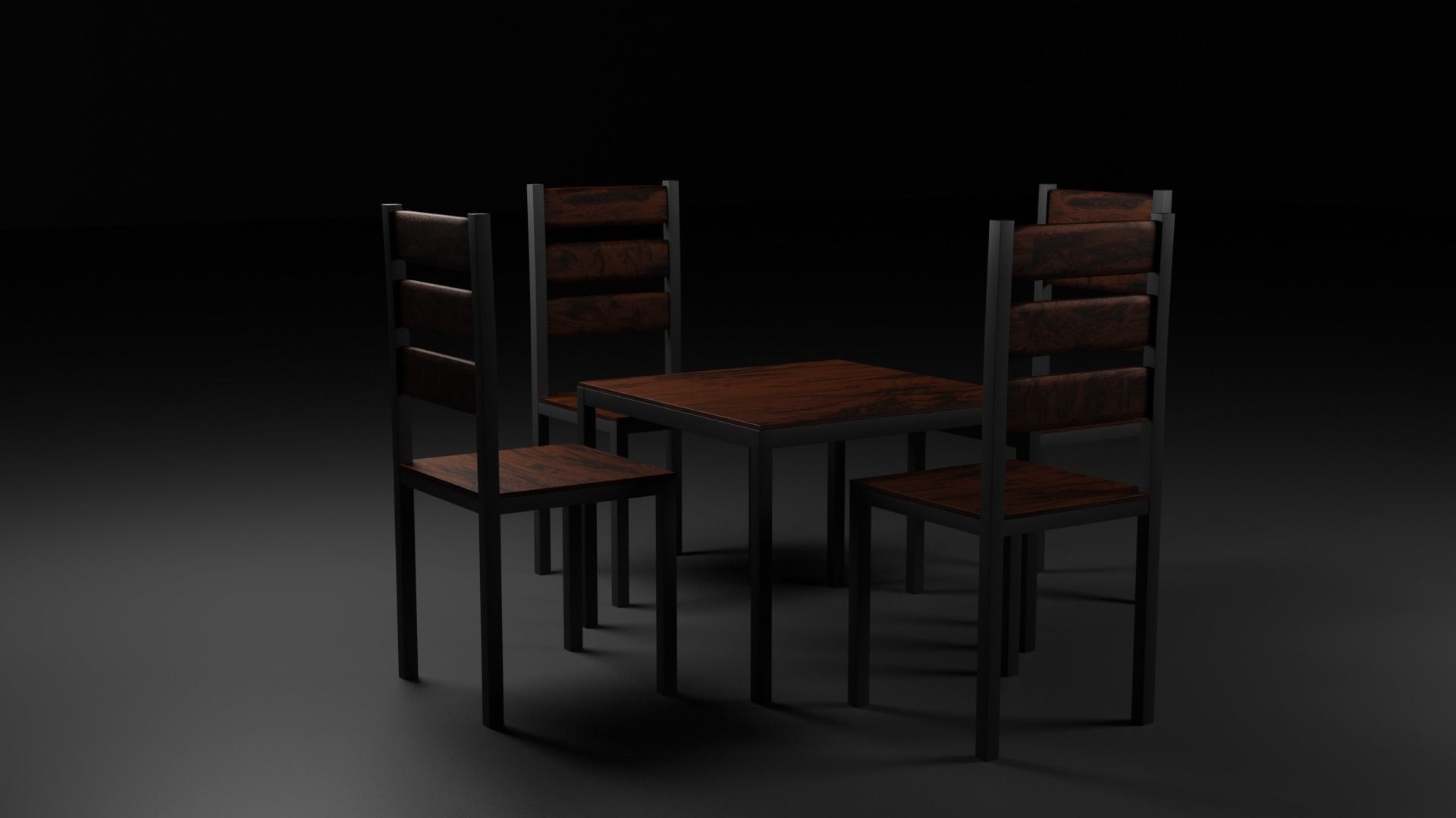 Table And Chair-Low Poly Model Low-poly 3D model_1