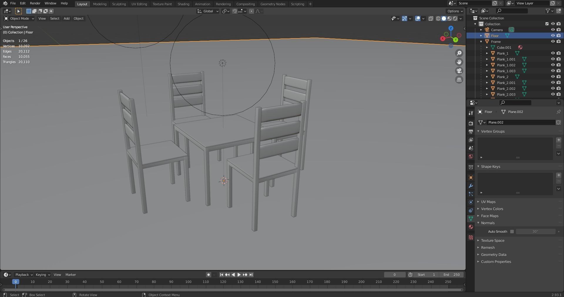 Table And Chair-Low Poly Model Low-poly 3D model_7