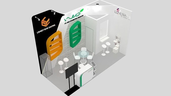 Booth Exhibition Design size 6x3 m 3D model