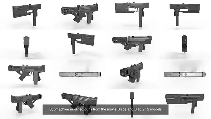 Submachine modified guns from the movie Blade and Blad 2 3D Model Collection