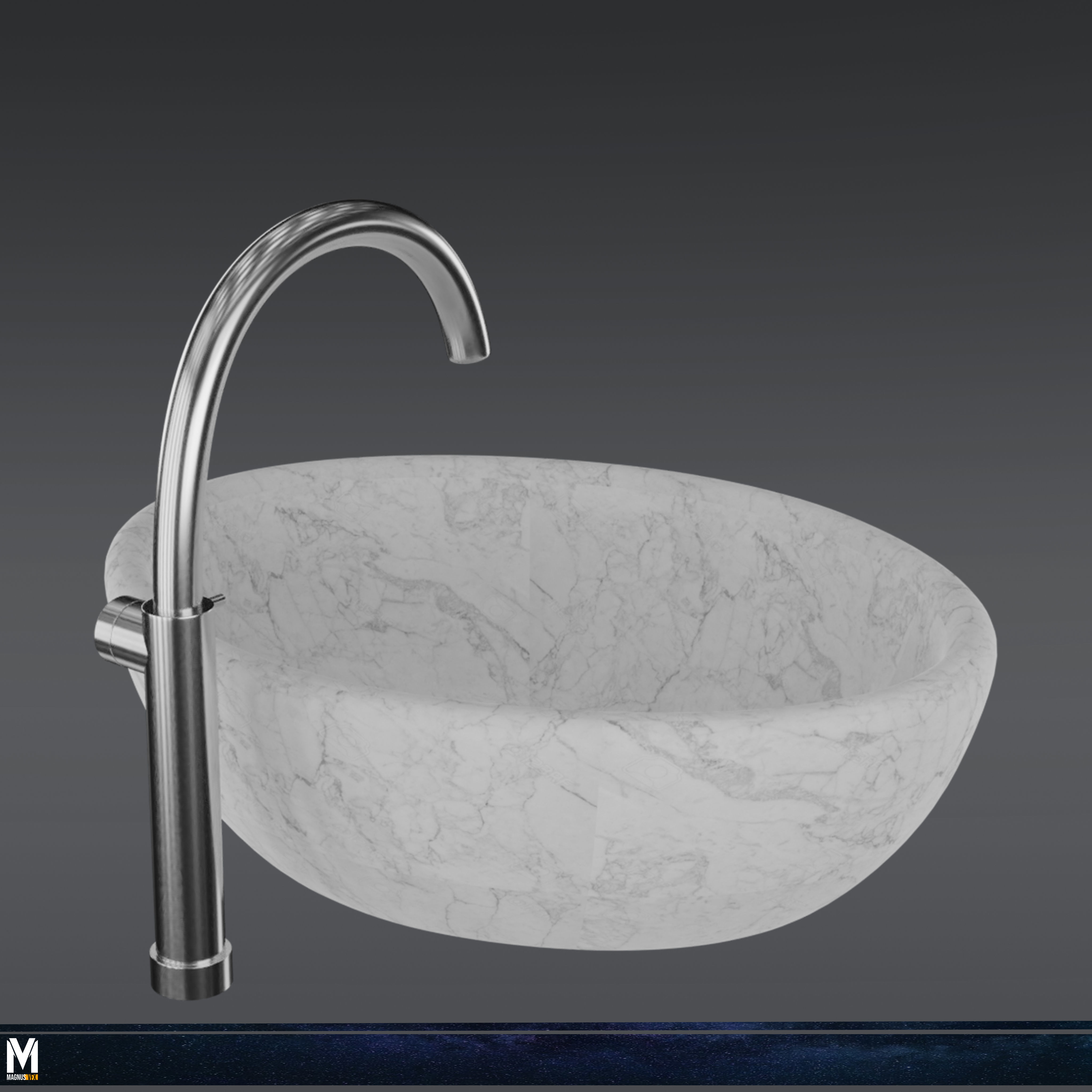 Modern Wash Basin Free low-poly 3D model_3