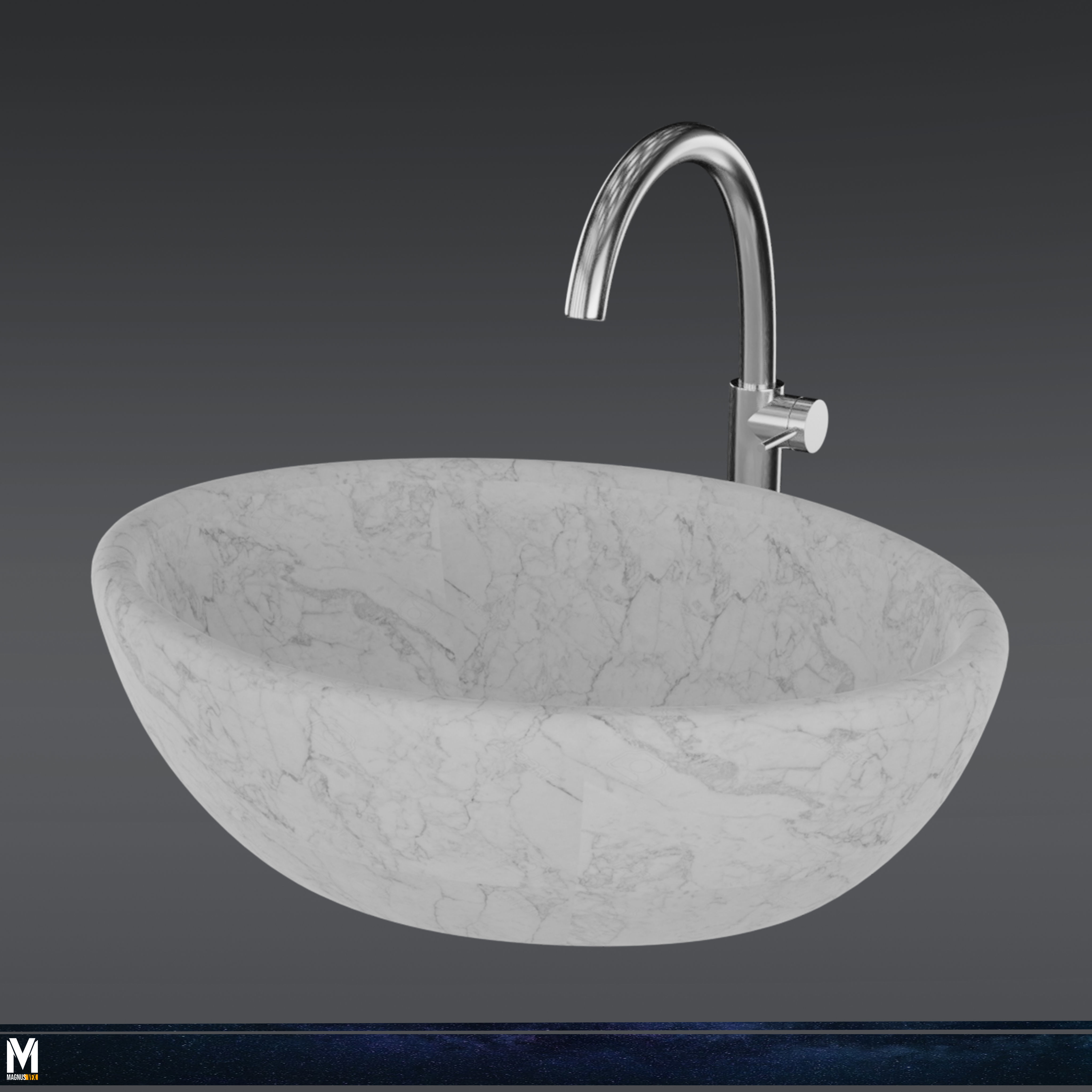 Modern Wash Basin Free low-poly 3D model_1