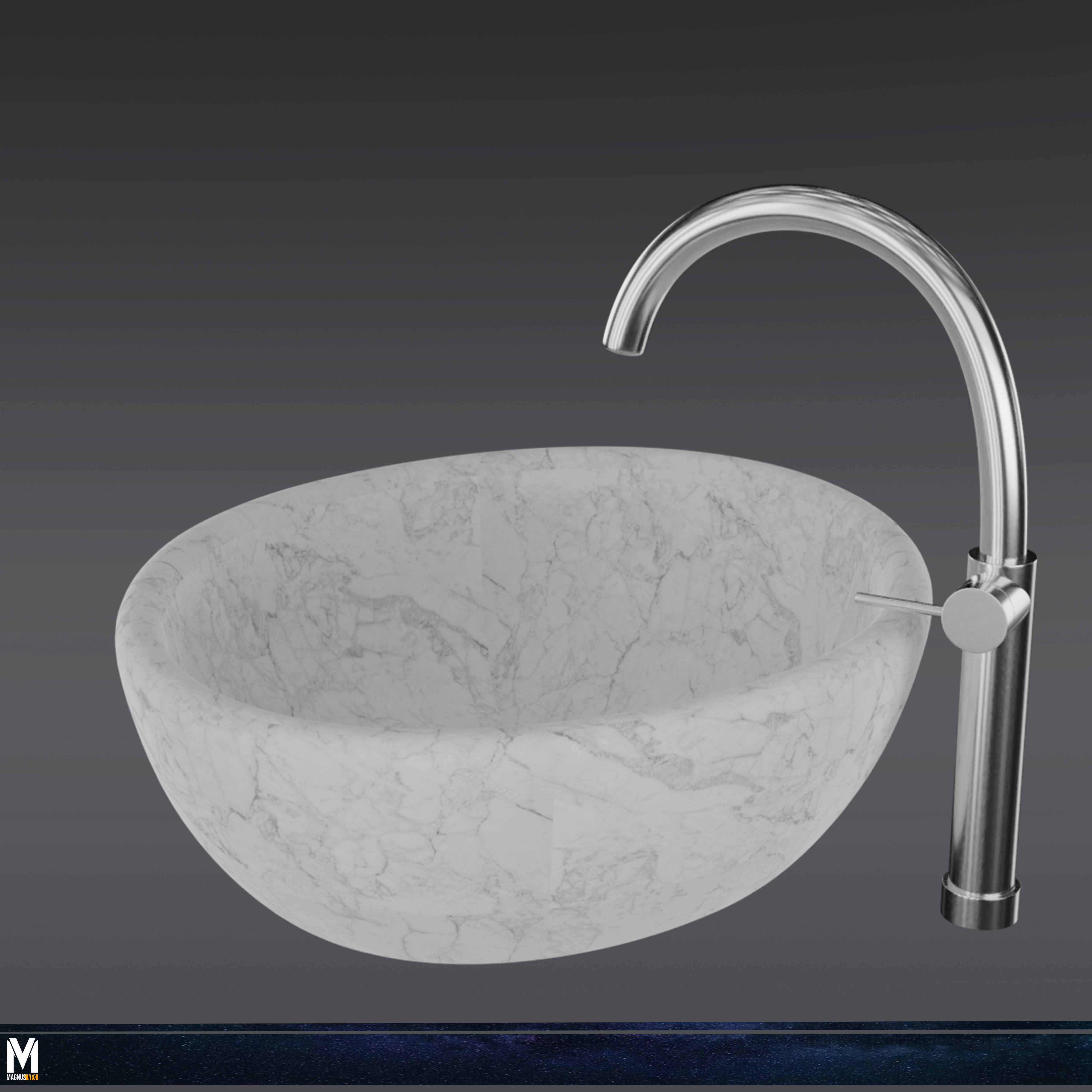 Modern Wash Basin Free low-poly 3D model_2