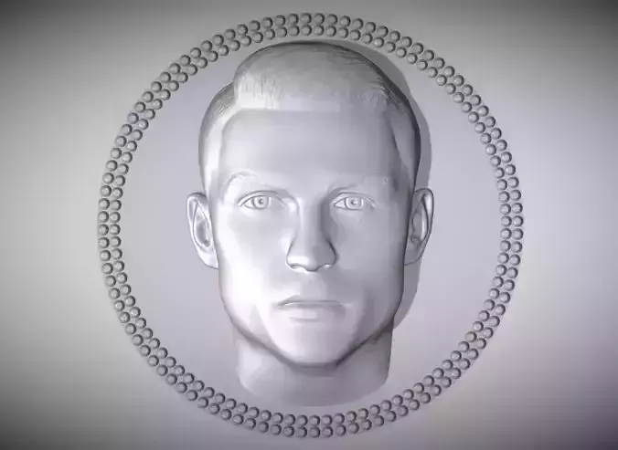 Cristiano Ronaldo medallion pendant 3D printing ready stl obj 3D print model