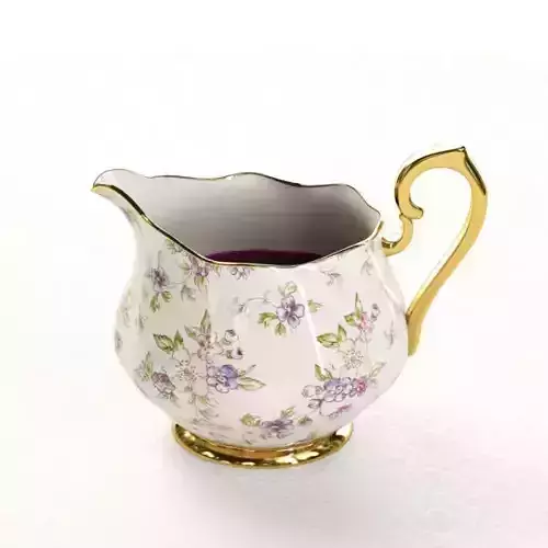 Detailed Porcelain Jug With Flowery Design