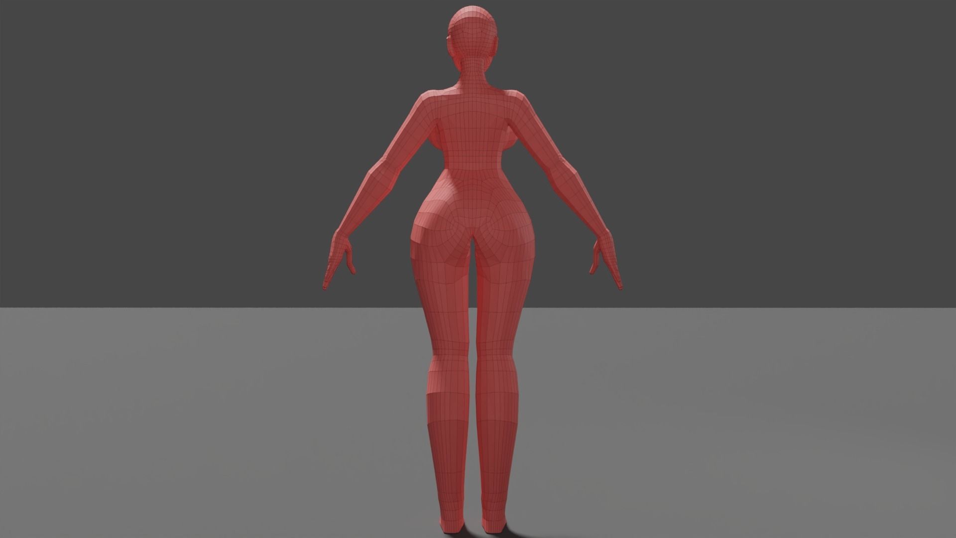 Stylized female character base mesh 3D model_3