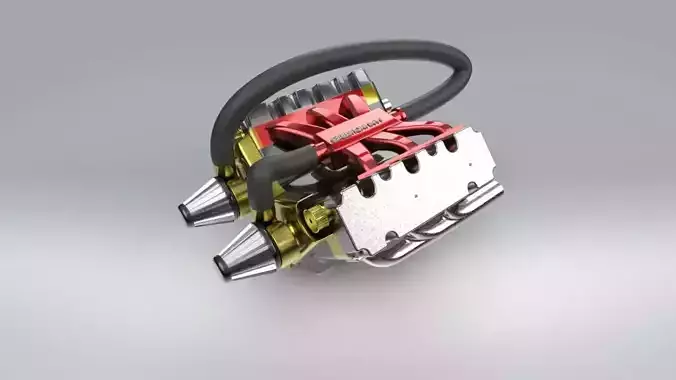  ENGINE-TWIN TURBO V-TYPE 3D print model