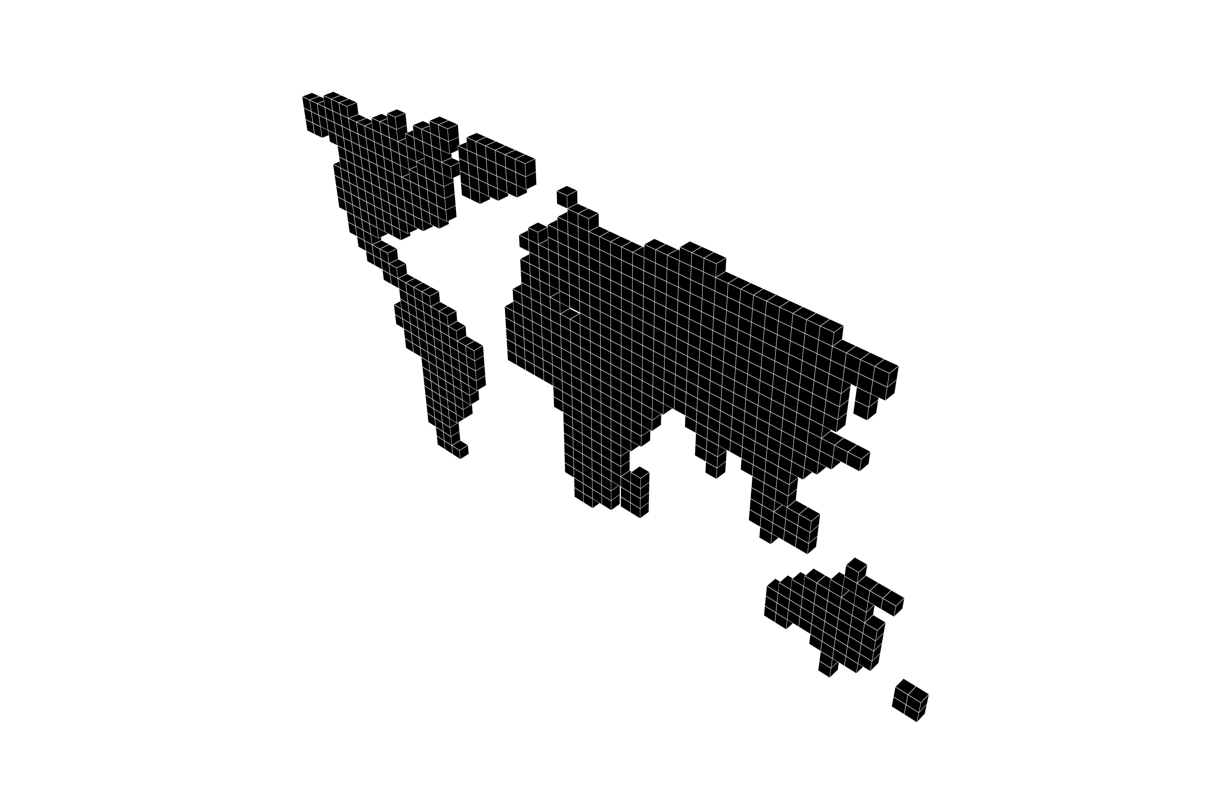 Earth Map Cube Style v2 001 Low-poly 3D model_7