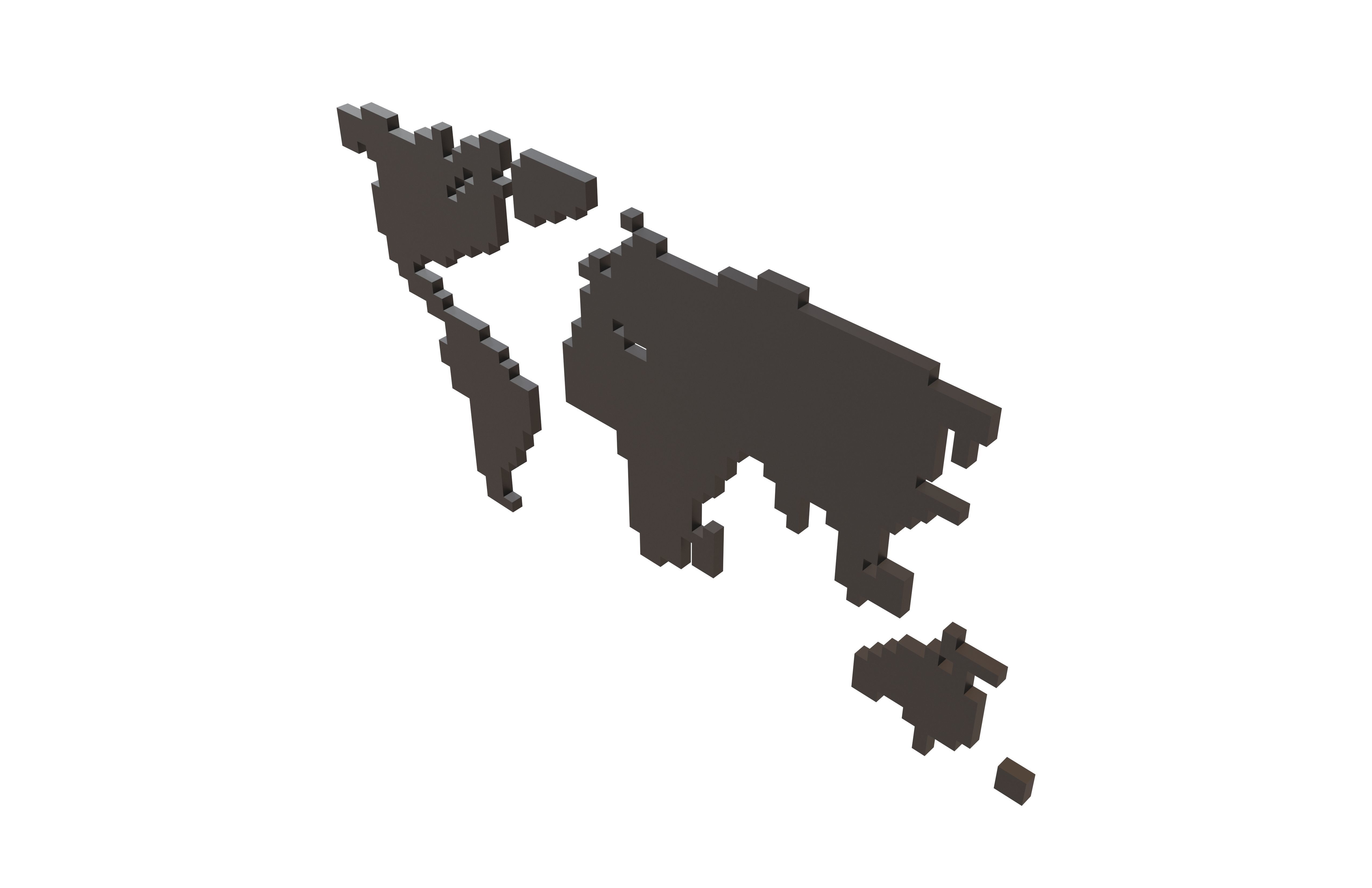 Earth Map Cube Style v2 001 Low-poly 3D model_3