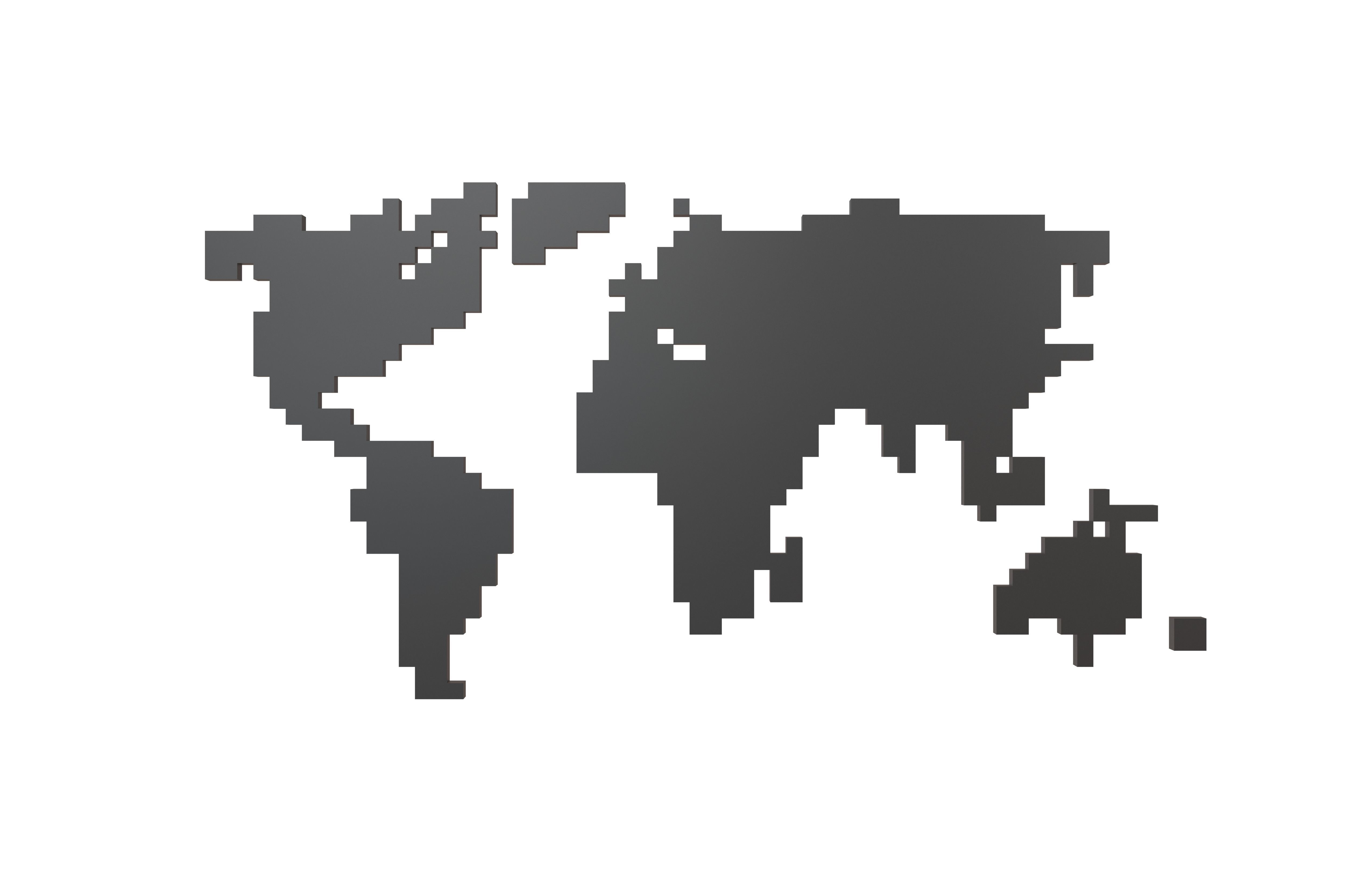 Earth Map Cube Style v2 001 Low-poly 3D model_2