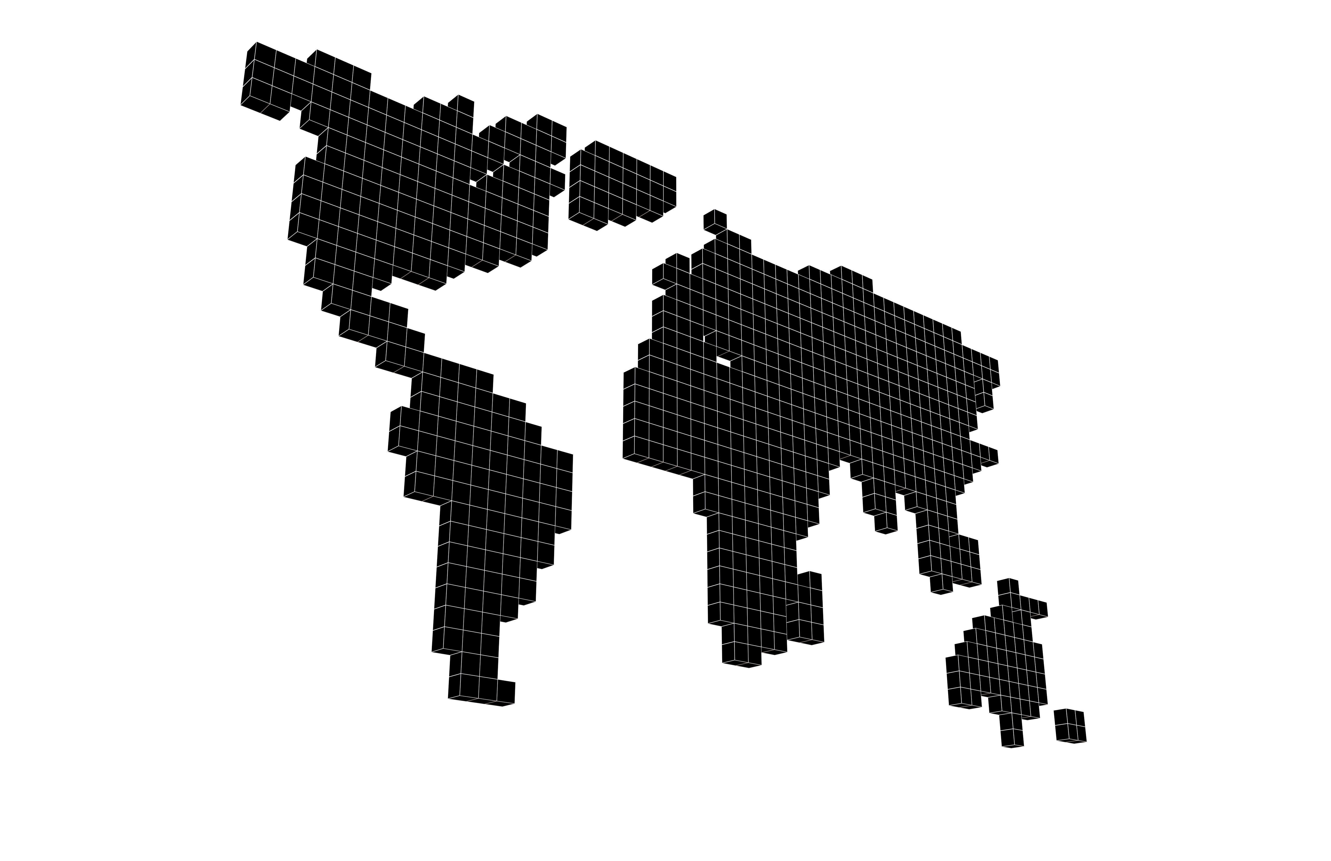 Earth Map Cube Style v2 001 Low-poly 3D model_8