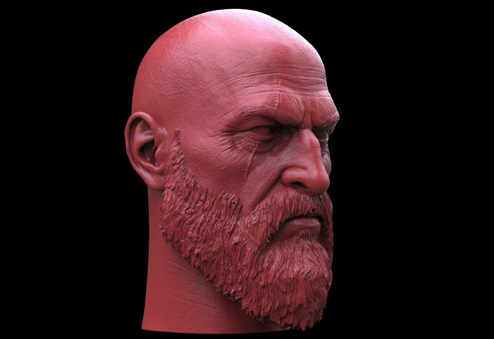 Kratos Head 3D print model_2