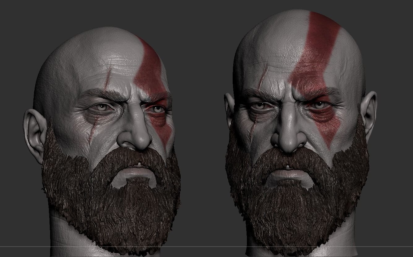 Kratos Head 3D print model_4