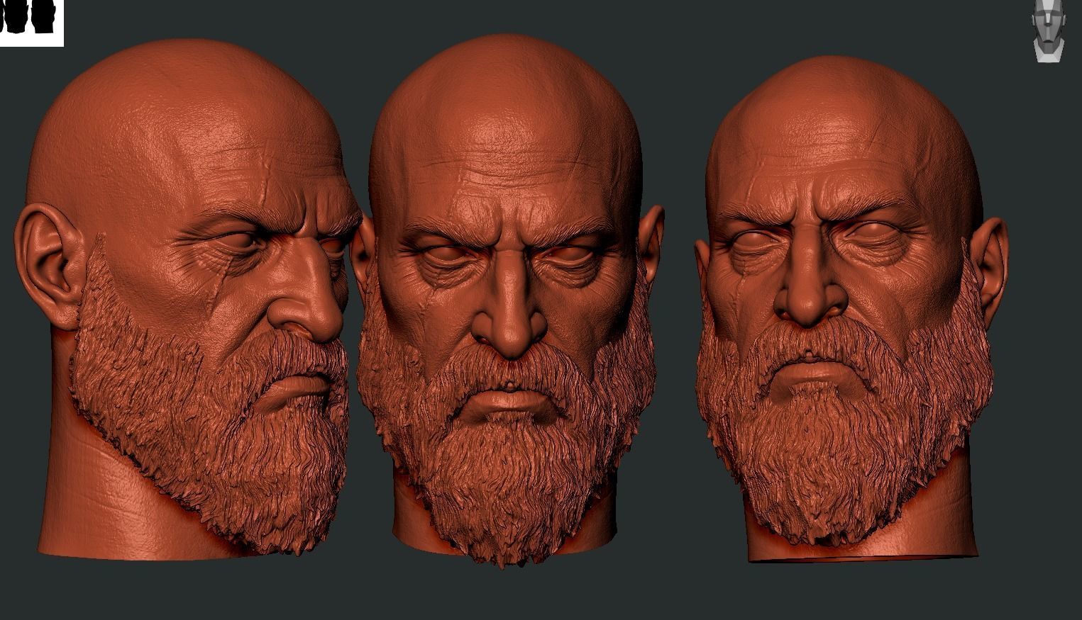 Kratos Head 3D print model_7