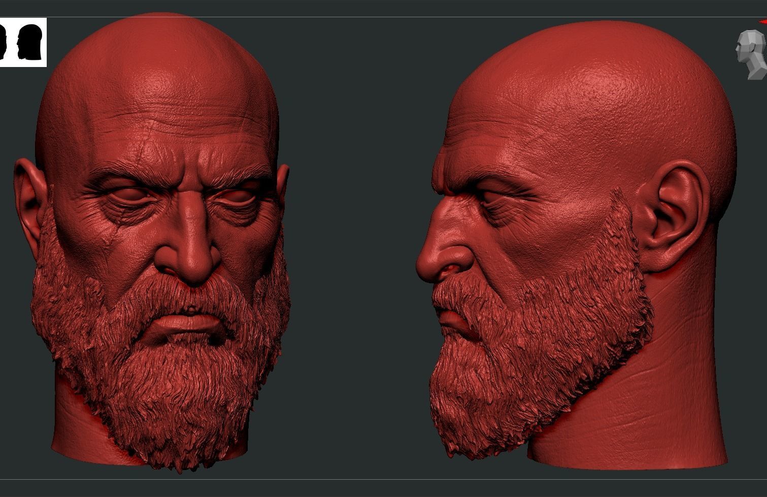 Kratos Head 3D print model_11