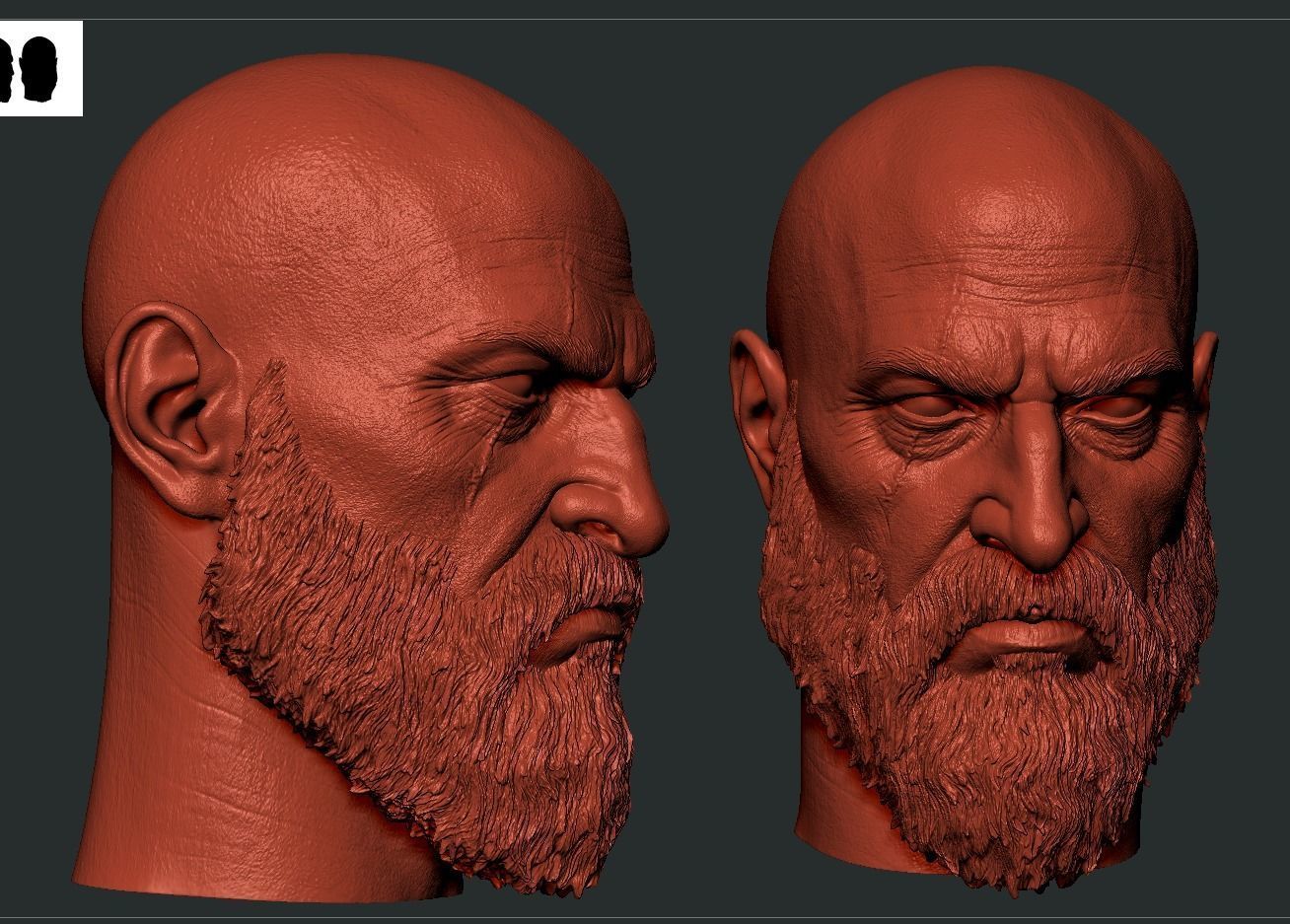 Kratos Head 3D print model_12