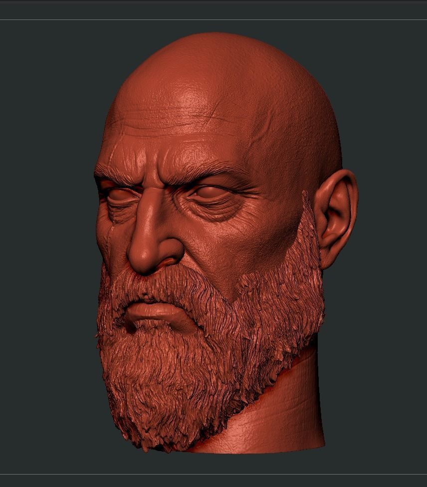 Kratos Head 3D print model_9